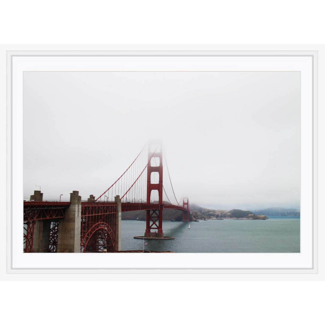 " Golden Gate" photo with white gallery frame by Emily Roggenburk