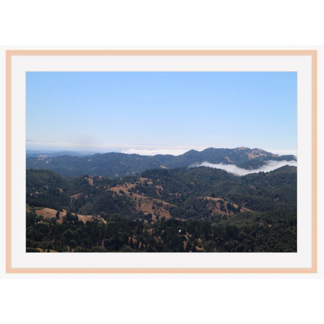 "The Fog" photo with natural wood frame by Emily Roggenburk.
