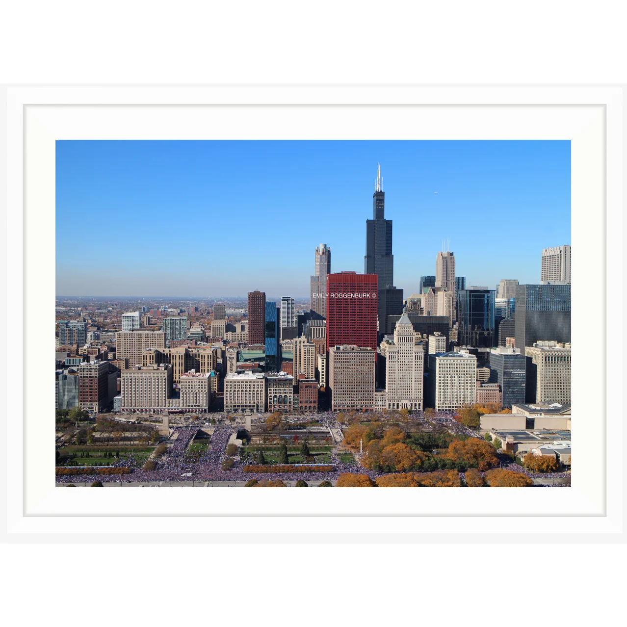 "Skyline Of Champions" photo with white gallery frame by Emily Roggenburk.