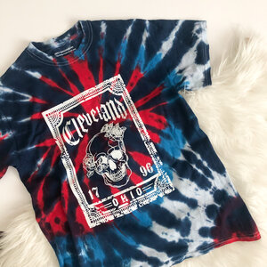 Cleveland 1796 Tie Dye T-shirt - Navy/Red | Emily Roggenburk Products