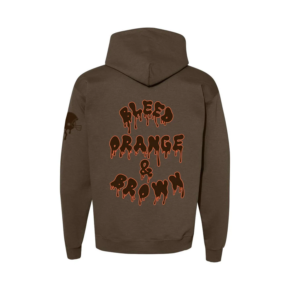Bleed Orange and Brown Hoodie | Emily Roggenburk Products