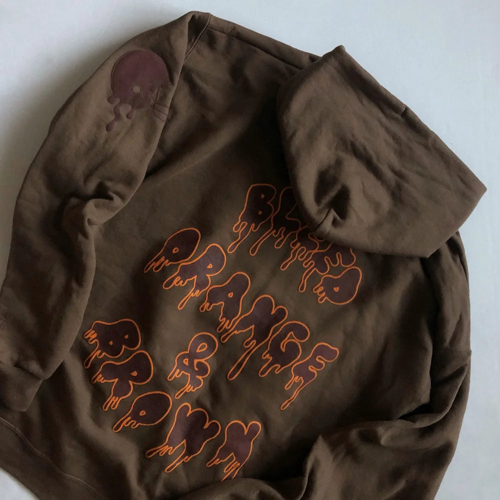 Bleed Orange and Brown Hoodie | Emily Roggenburk Products