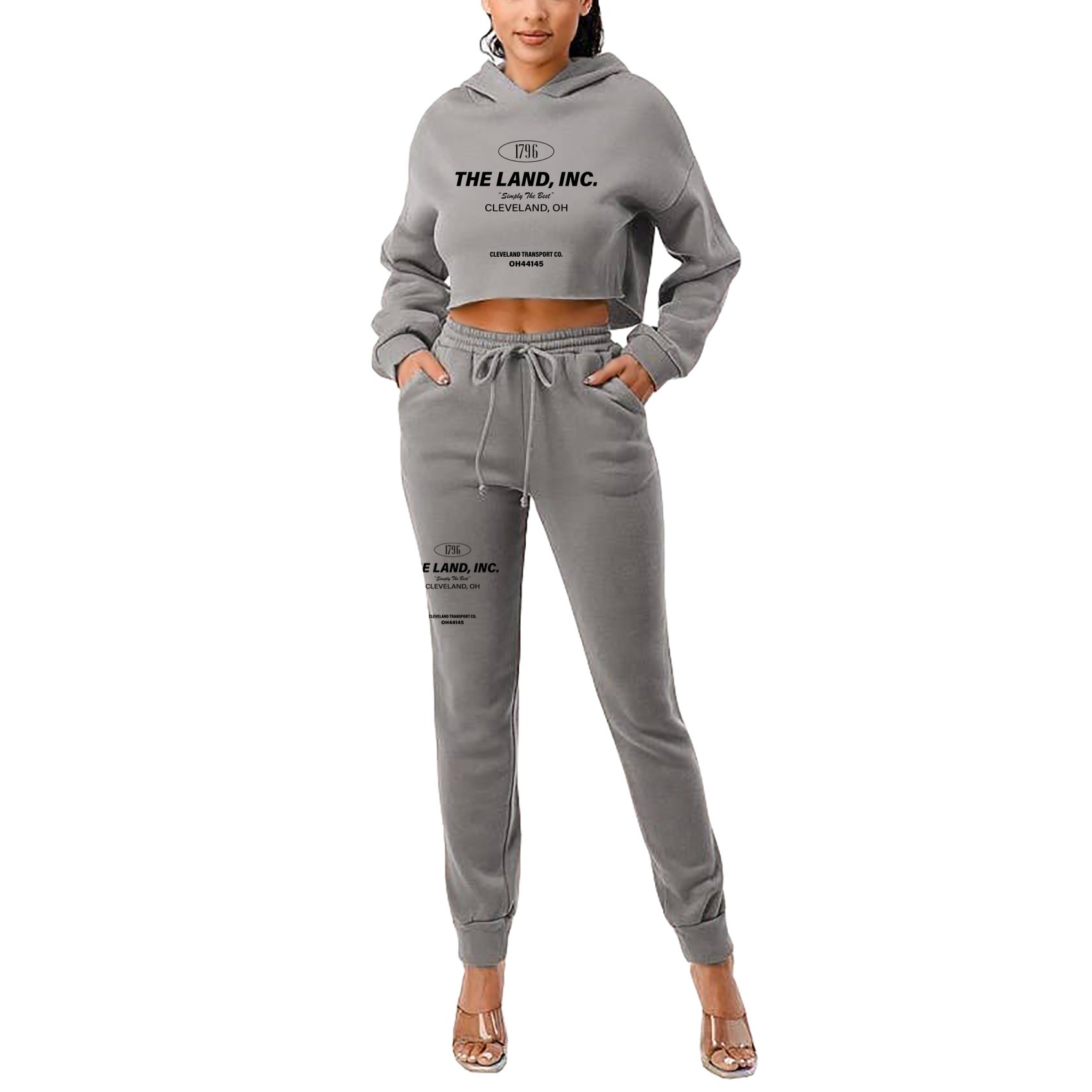 crop hoodie and jogger set