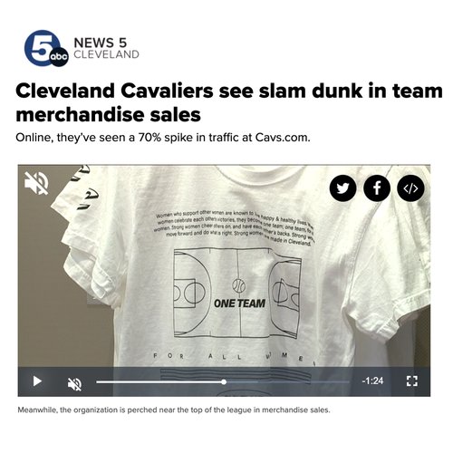 Cleveland Cavaliers see slam dunk in team merchandise sales