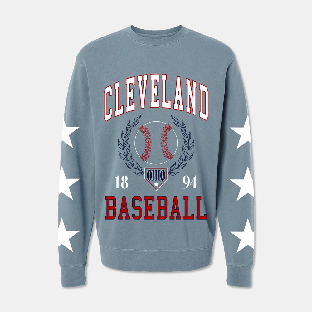 Emily Roggenburk Cleveland Baseball Est. 1894 Crewneck Sweatshirt with Stars