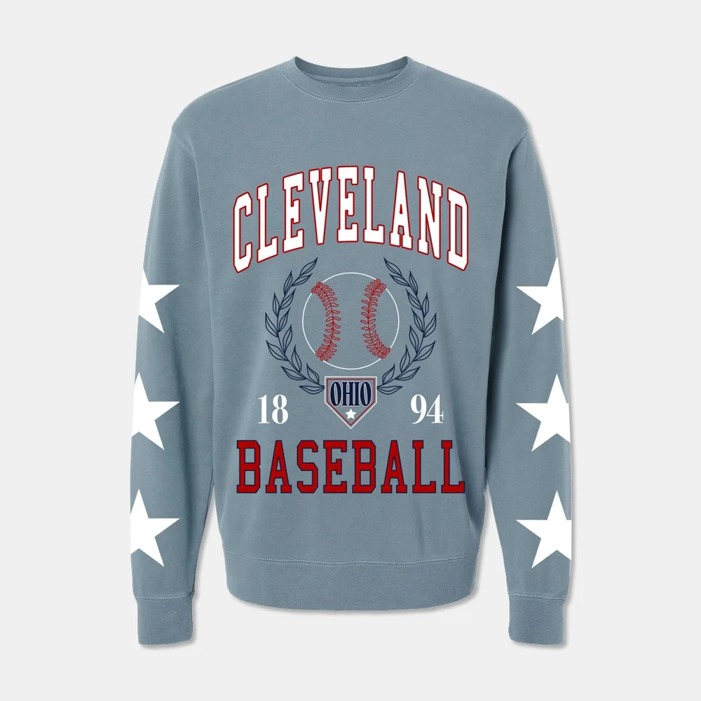 Cleveland Baseball Est. 1894 Crewneck Sweatshirt with Stars | Emily  Roggenburk Products