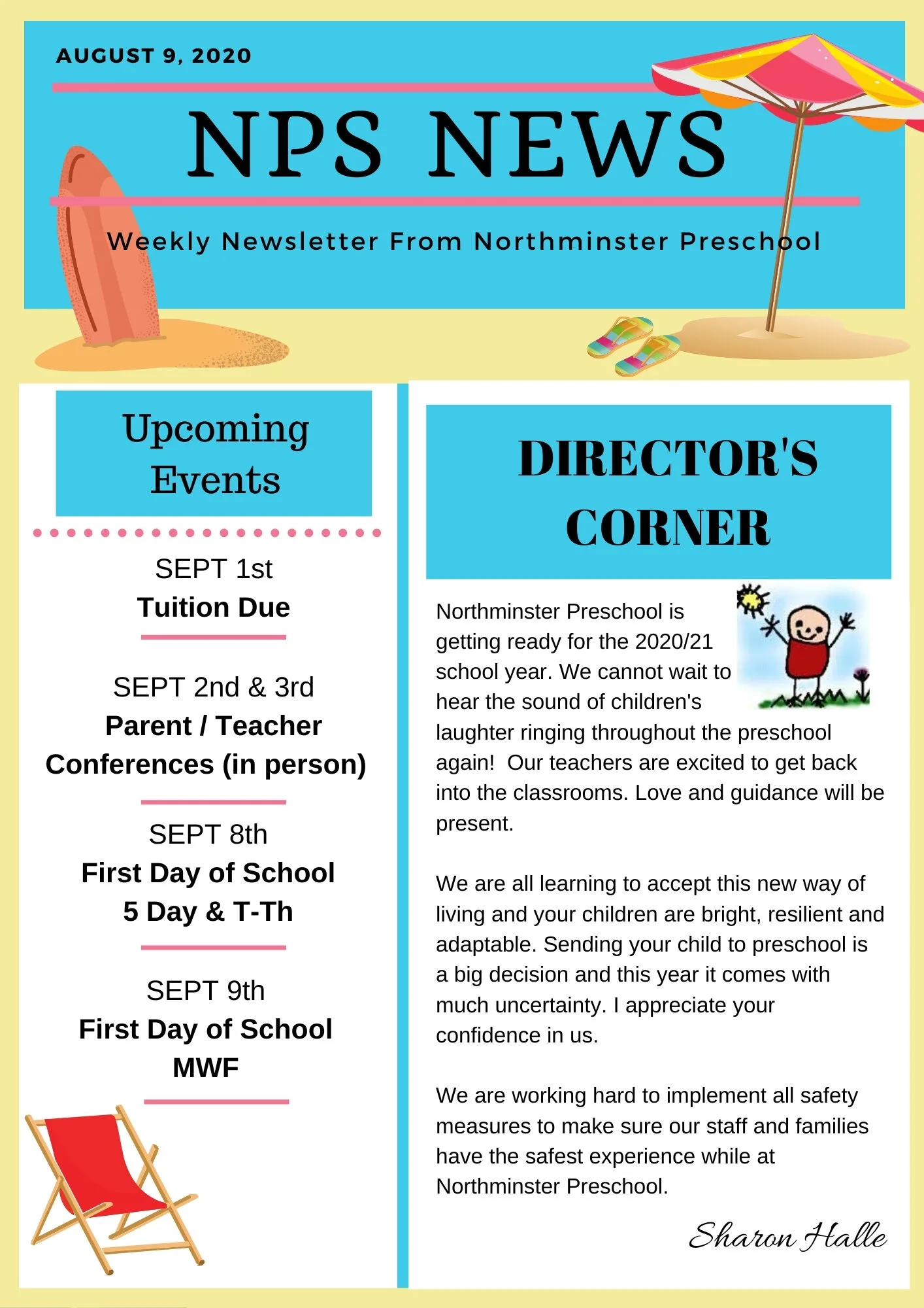 Director's Newsletter — Northminster Preschool