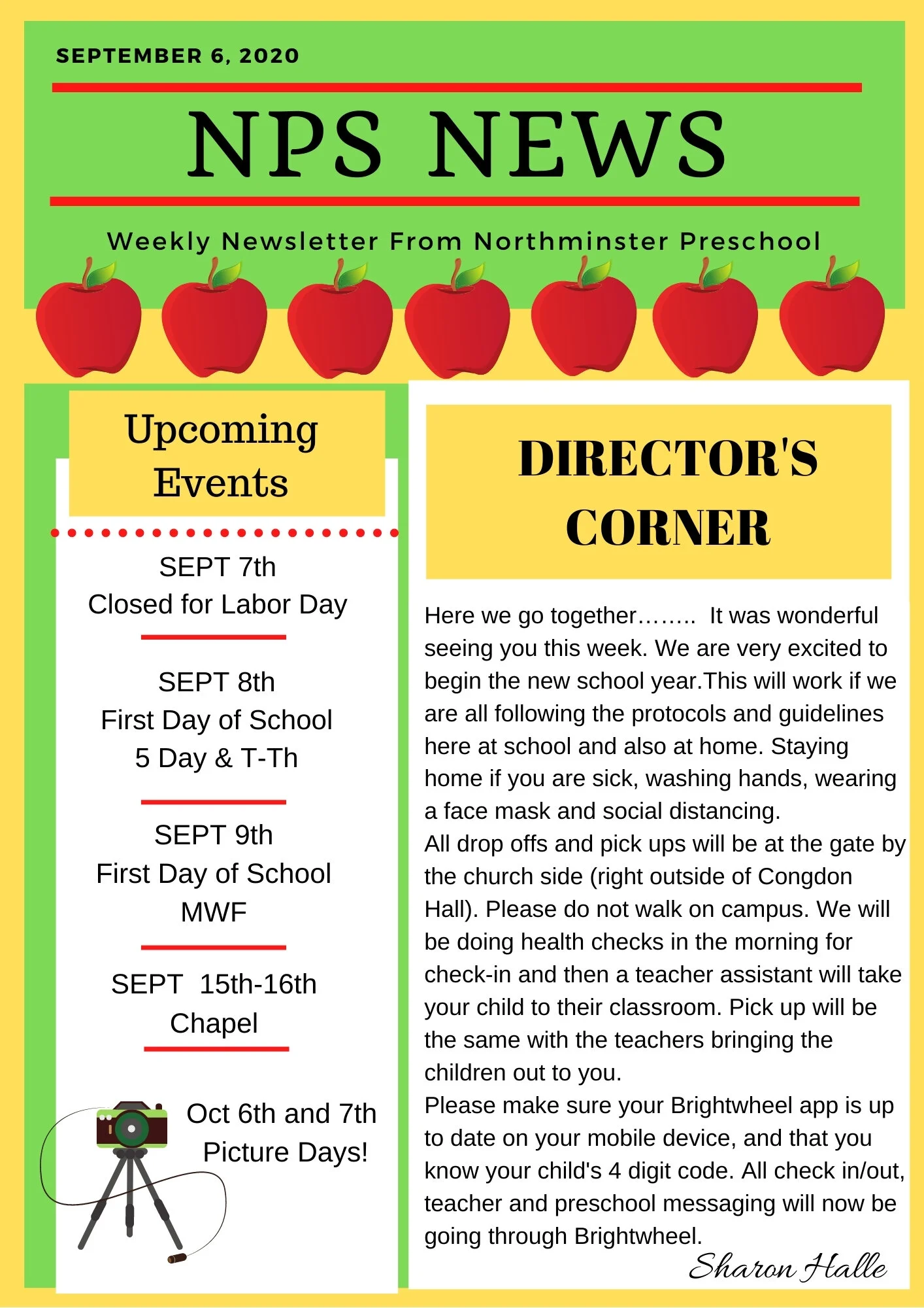 Director's Newsletter — Northminster Preschool