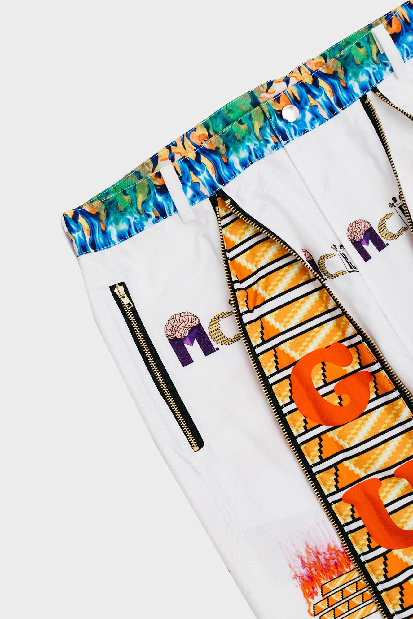 WHITE "C-MURDER" ZIP FILE PANTS