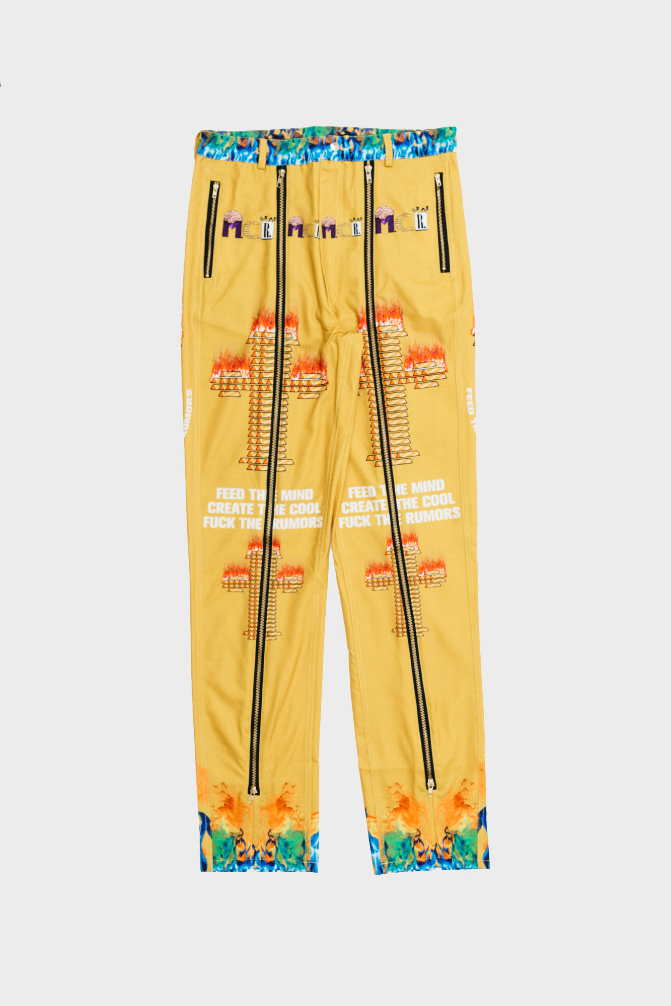 GOLD "HEX GOD" ZIP FILE PANTS