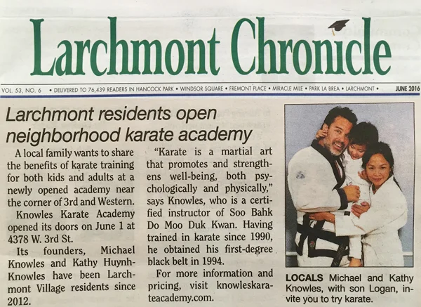 A little write-up in the Larchmont Chronicle about our new studio!