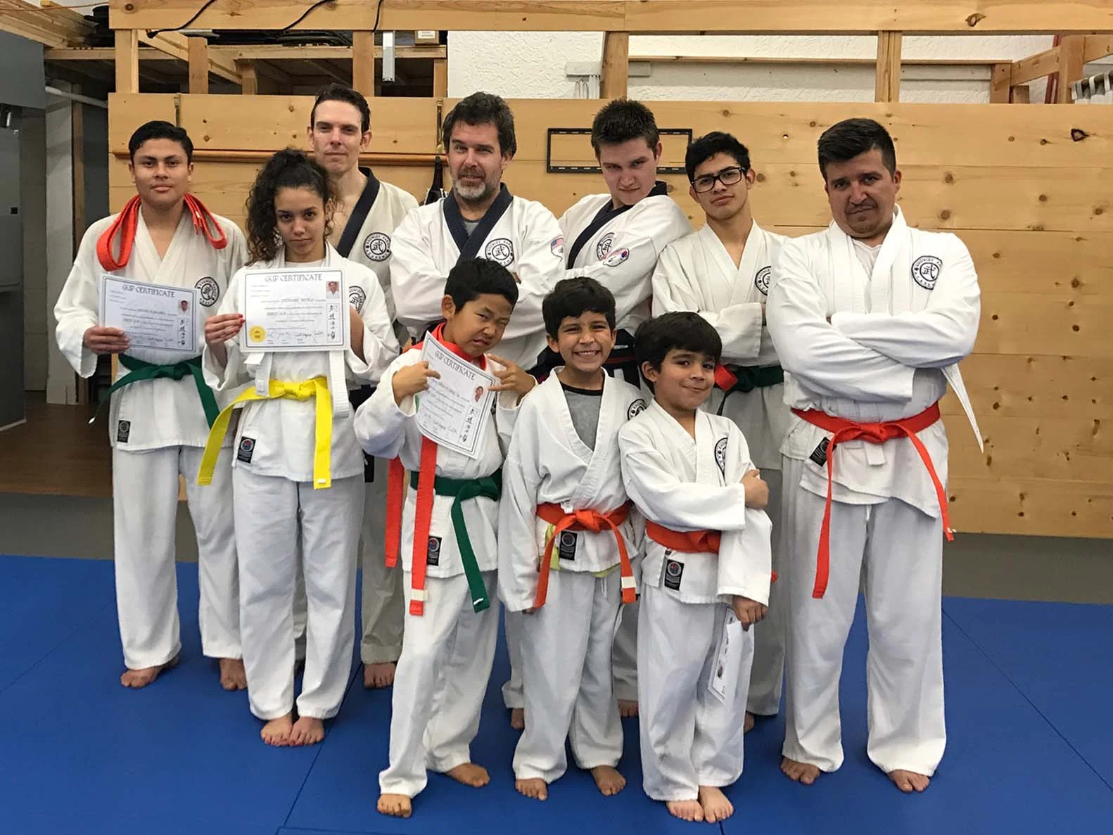 I can't tell...are they excited they got their new belts?