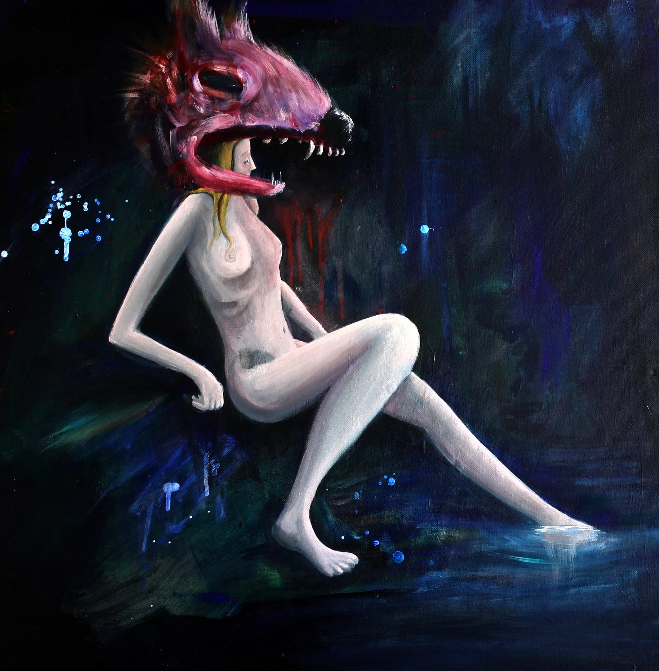 Skinny Dip. 24"x24" Acrylic on Canvas.