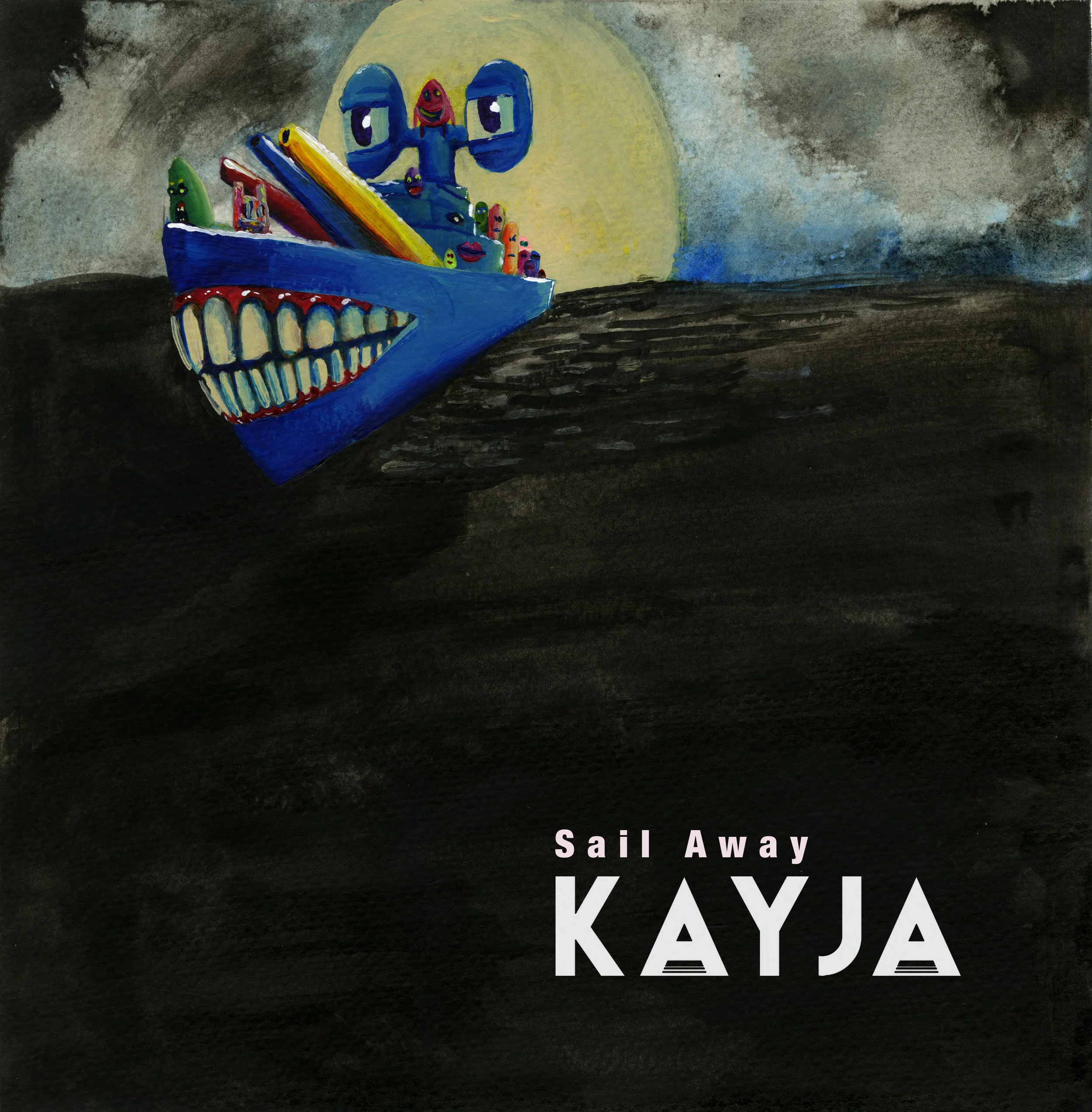 Kayja Sail Away Single Art. Acrylic on Paper.