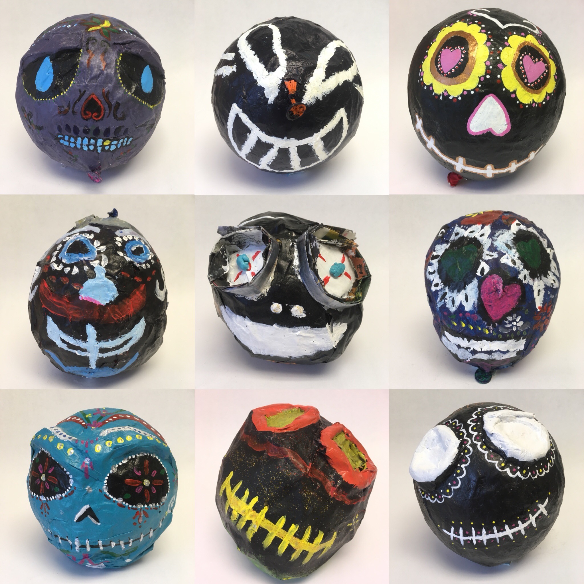 In honor of Hispanic Heritage month, students at Cesar Chavez Academy, created paper-mâché skulls. We worked with the Spanish Language Culture class to erect an ofrenda or altar in honor of the Day of the Dead.