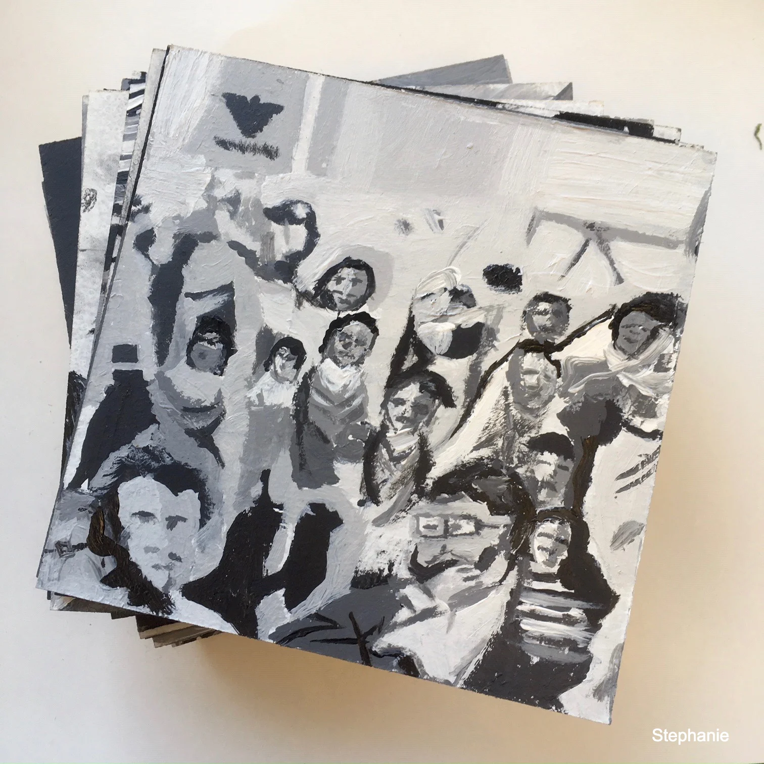 An individual piece of the larger Cesar Chavez “puzzle” mural