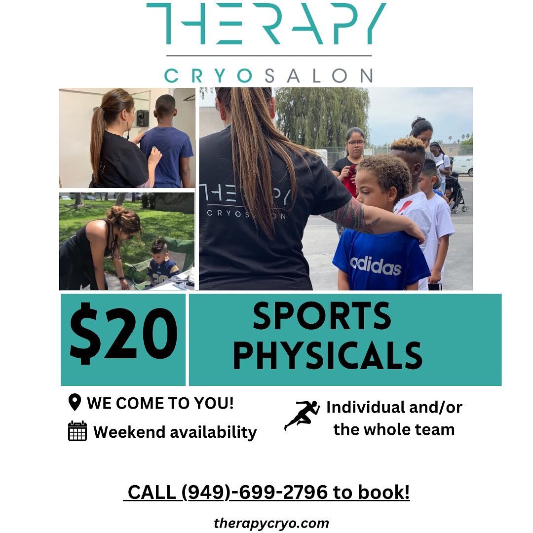 Football &amp; Cheer physicals!! We come to you! Quick and easy! No need to schedule individual doctors appointments! Get your entire chapter done in ONE day!! Call to schedule! (949) 699-2796