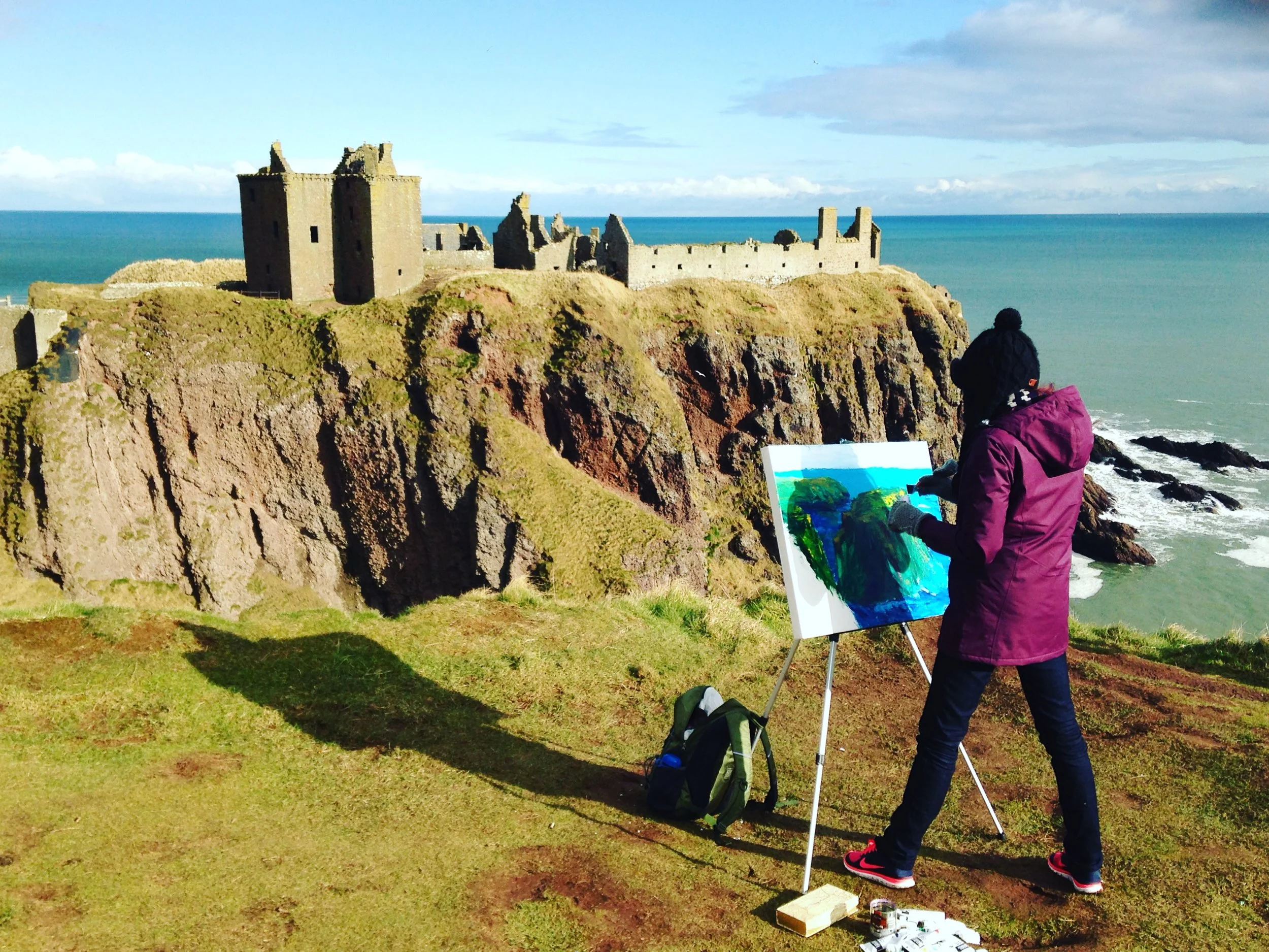 Painting at Stonehaven, Scotland. February 2016.