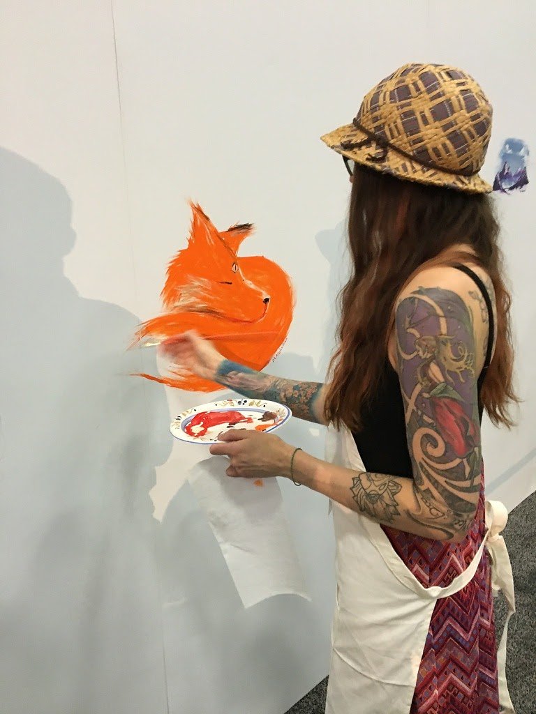 Me working on the mural.