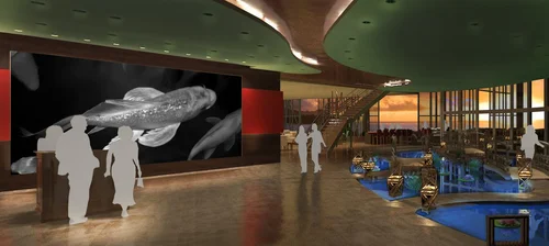 Entrance, Sushi Restaurant Concept called "Koi", 3D Rendering, 2009