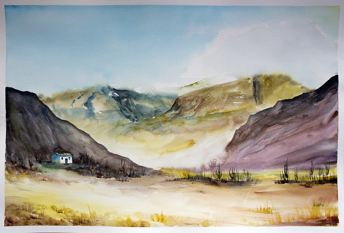15x22" watercolor on cold press paper.