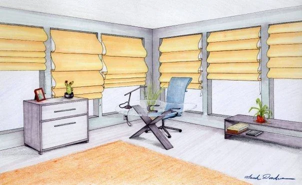 Office Design, Prisma markers and pencils, 2008.