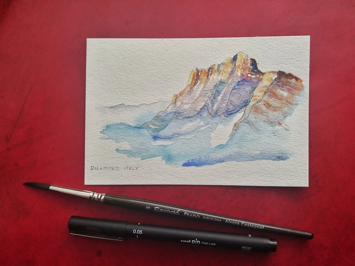 Dolomites, Italy (practicing minimal brush strokes)