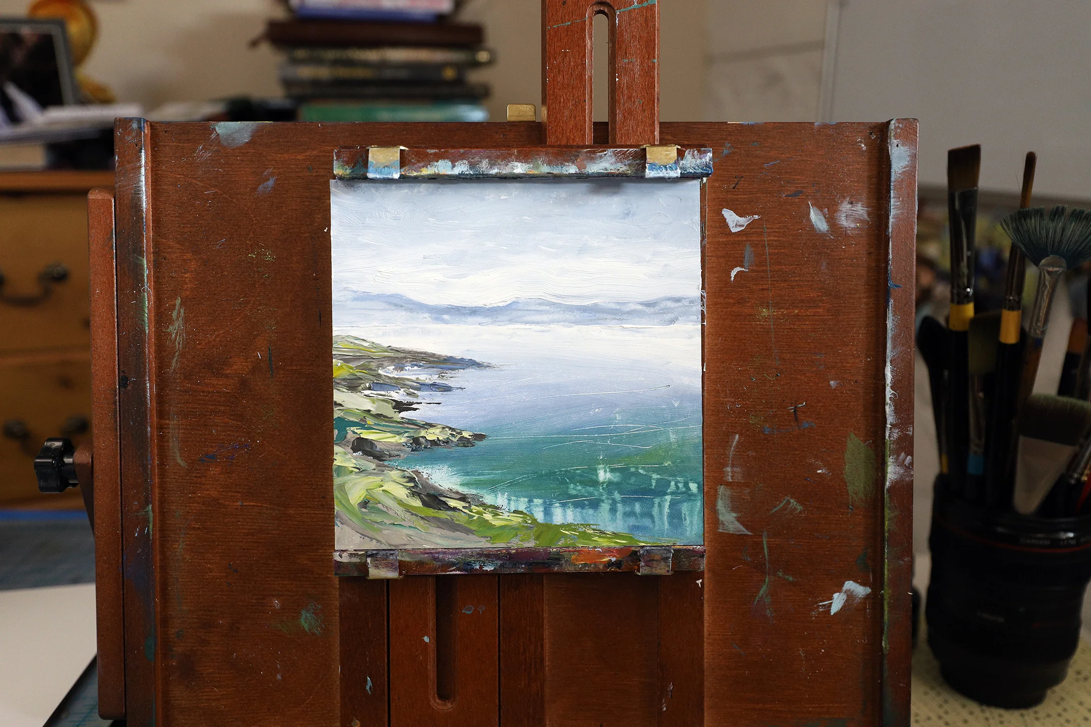 “Summer Breeze.” Oil on board. Available in the shop.