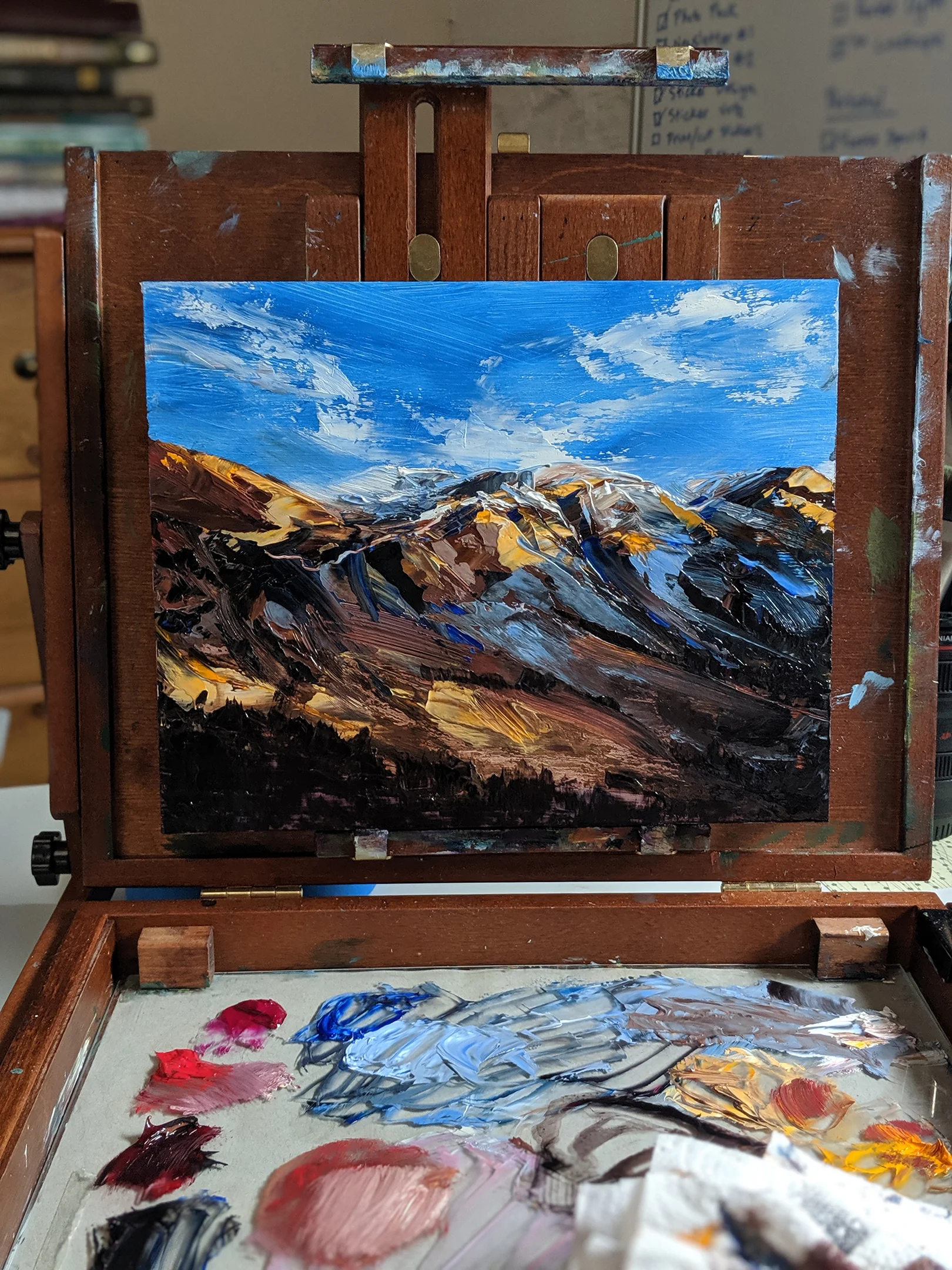 “Nevis Range.” Oil on board. Available in the shop.