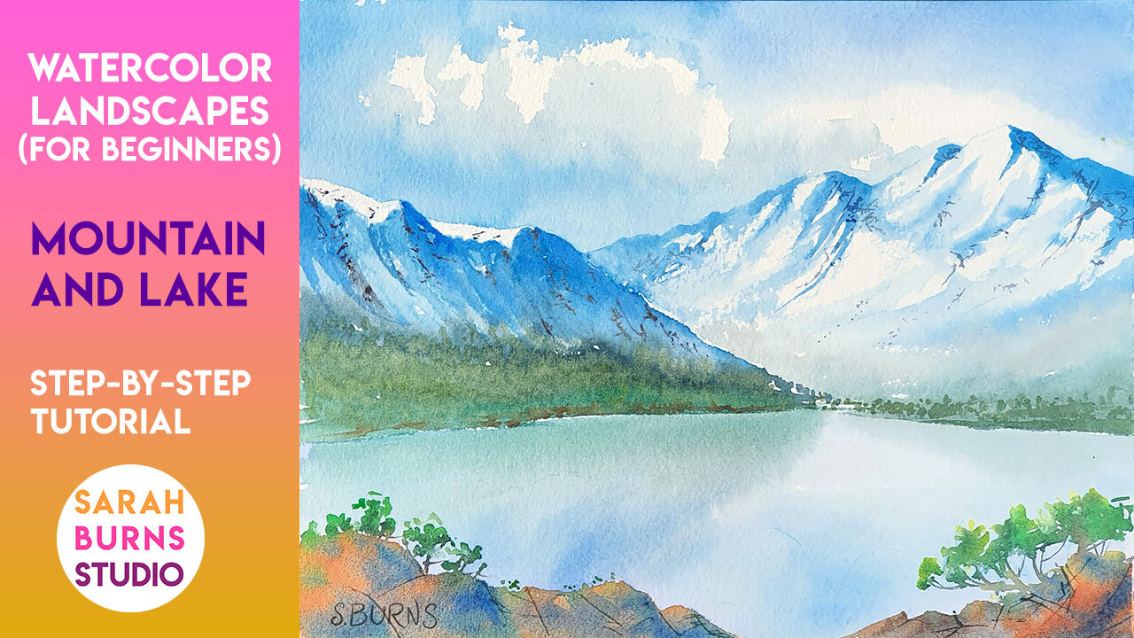 Paint this relaxing mountain scene in watercolor (perfect for beginners  too!) – The Frugal Crafter Blog
