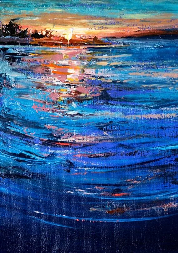 Abstract impressionist painting of the waters of the Beauly Firth