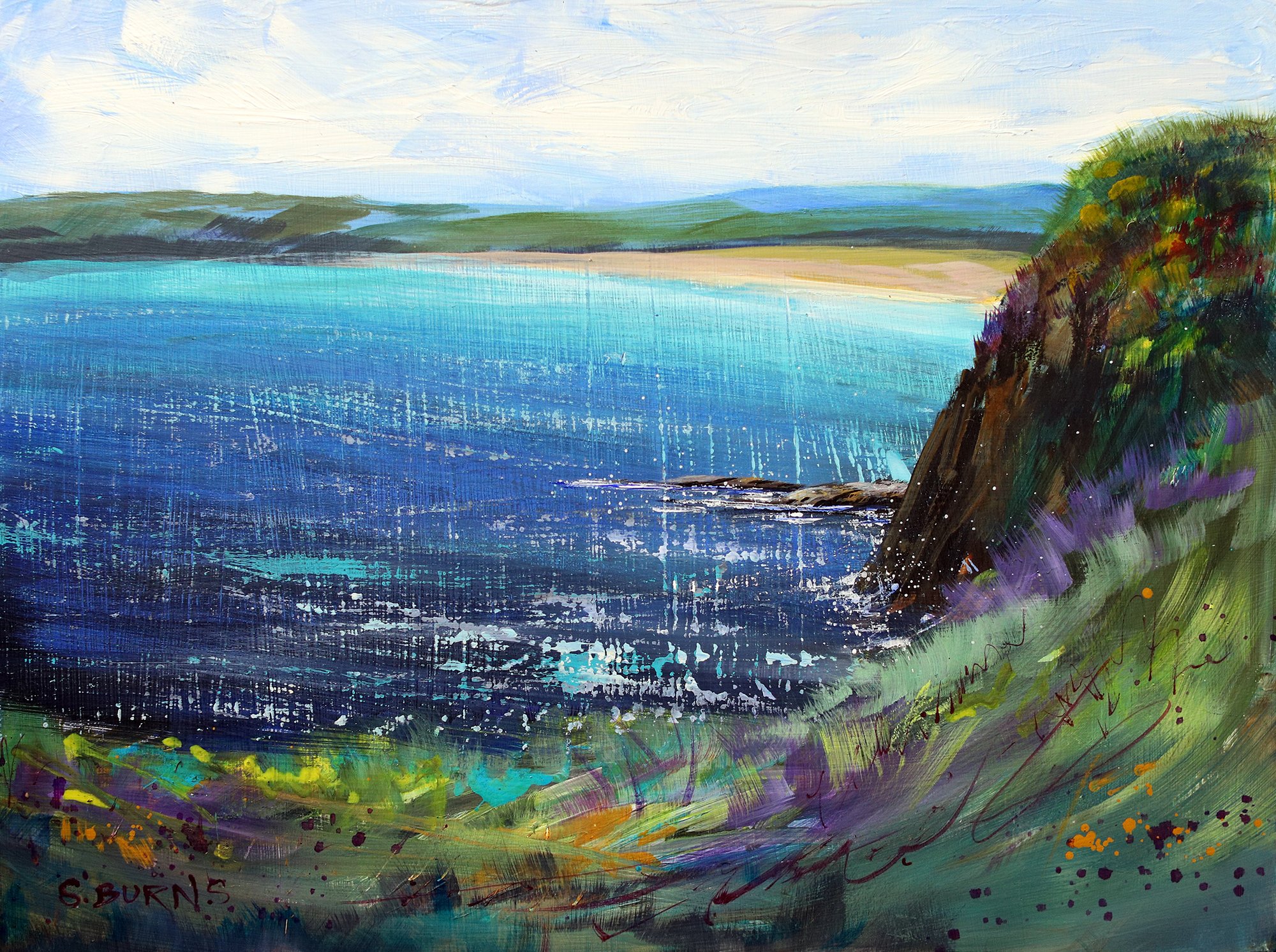 125. Plein Air Painting at Evanton Beach & testing Ampersand Gessobord and  Oil Of Spike Lavender — Sarah Burns - Scotland Art