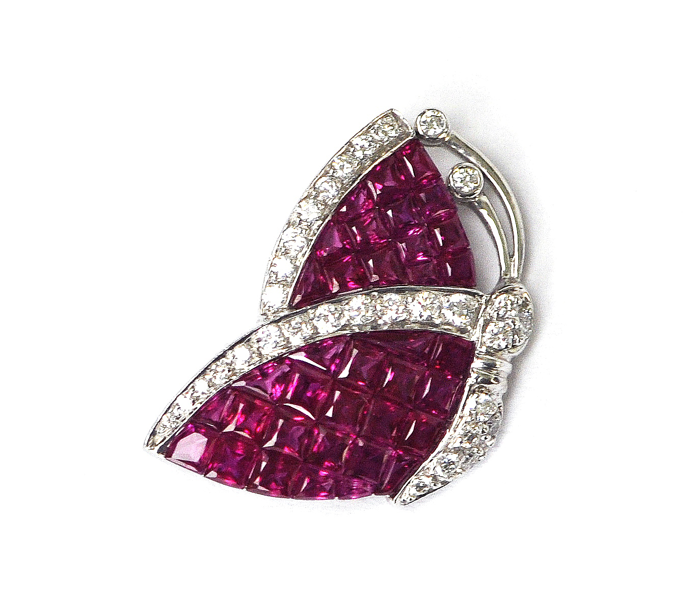Ruby & Diamond Butterfly Pin