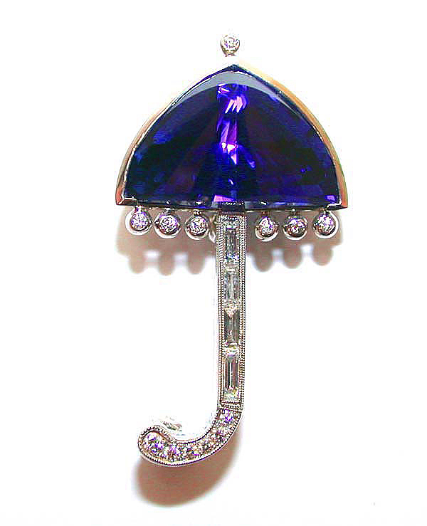 Tanzanite & Diamond Umbrella Pendant