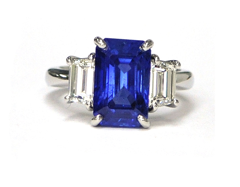 Burma Sapphire & Diamond Ring