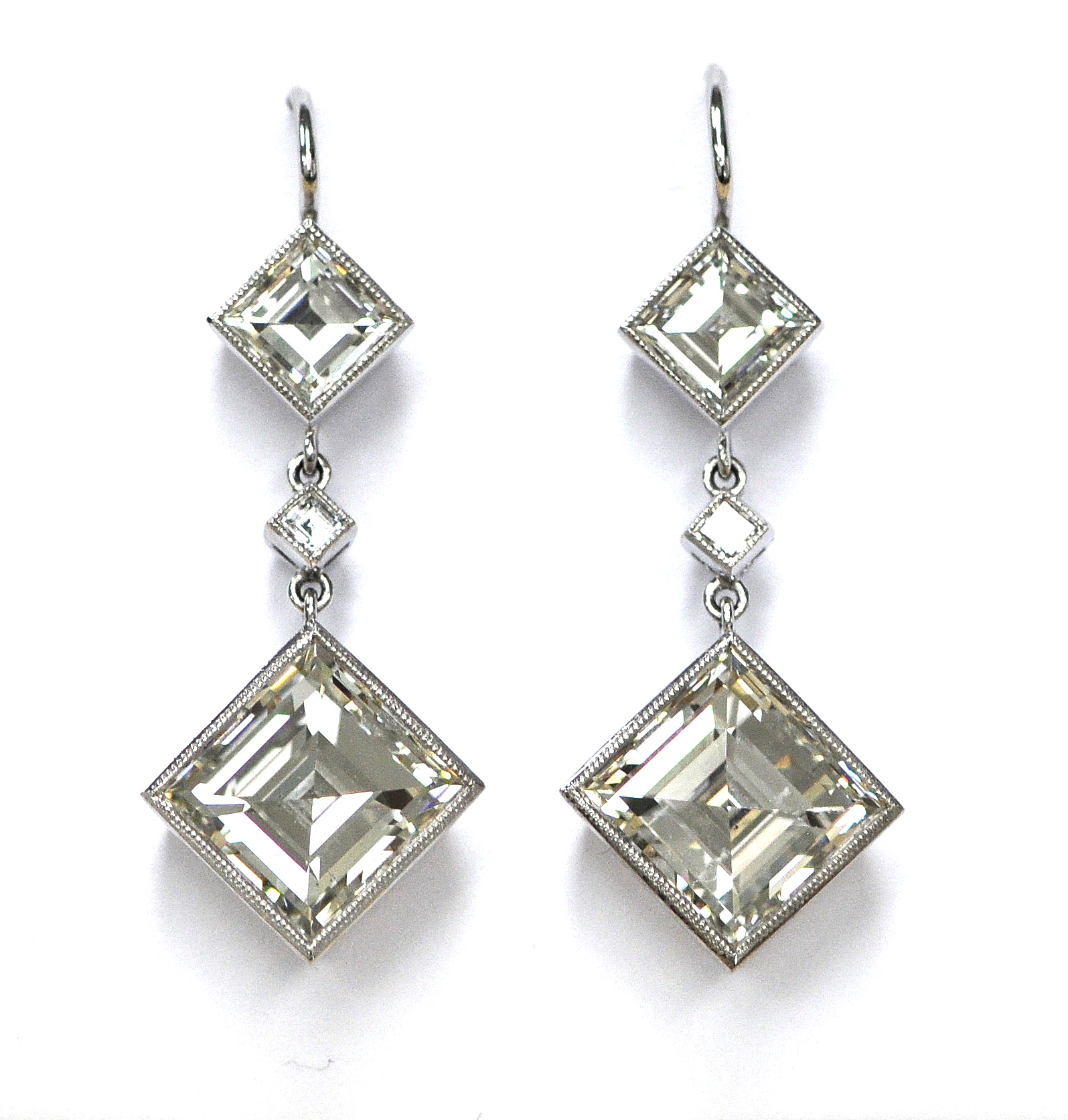 10ct Square Cut Diamond Earrings