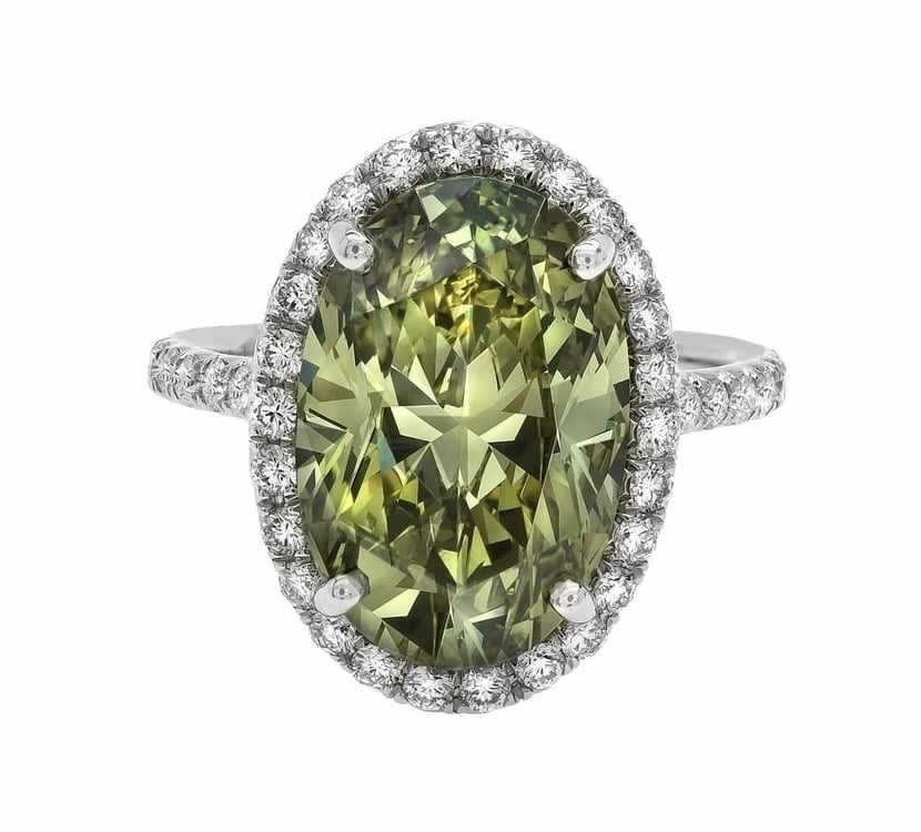 7ct Green Diamond Ring
