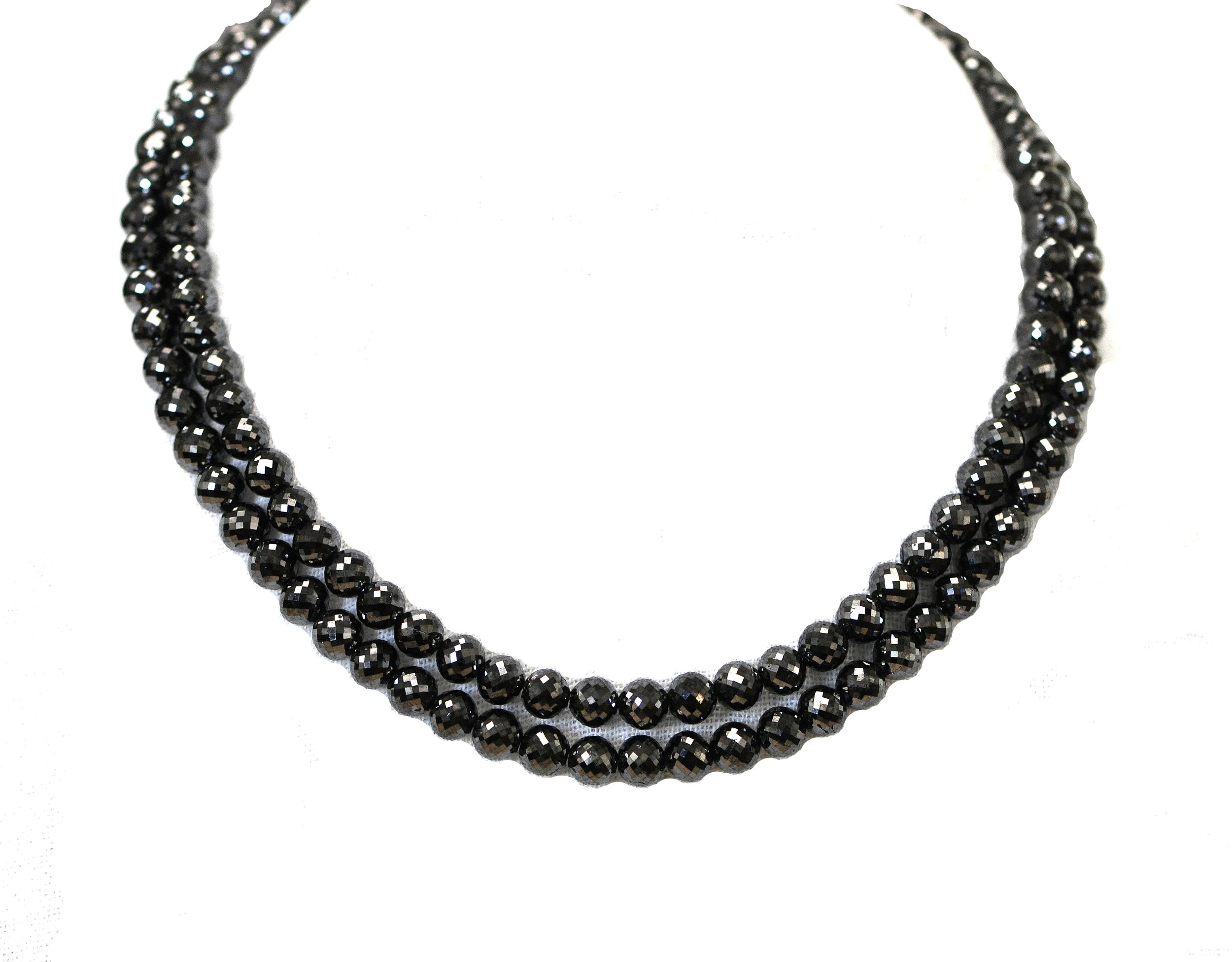 Black Diamond Bead Necklace