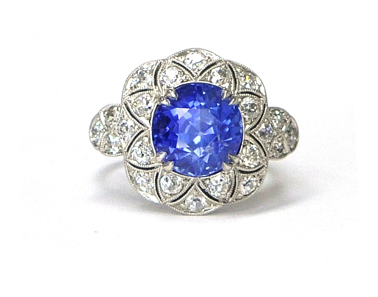 6ct Kashmir Sapphire & Diamond Ring