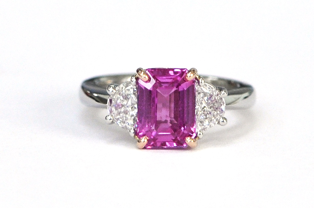 3.56ct Pink Sapphire & Diamond Ring