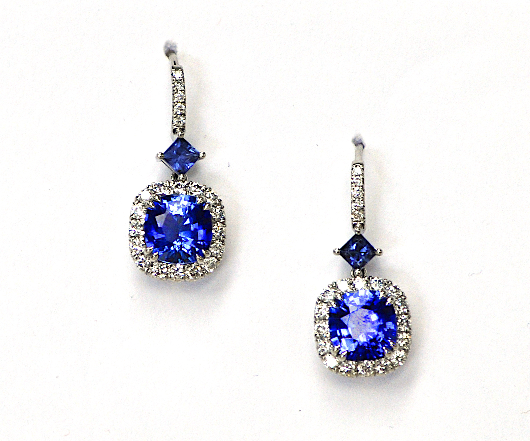 4ct Sapphire &amp; Diamond Earrings