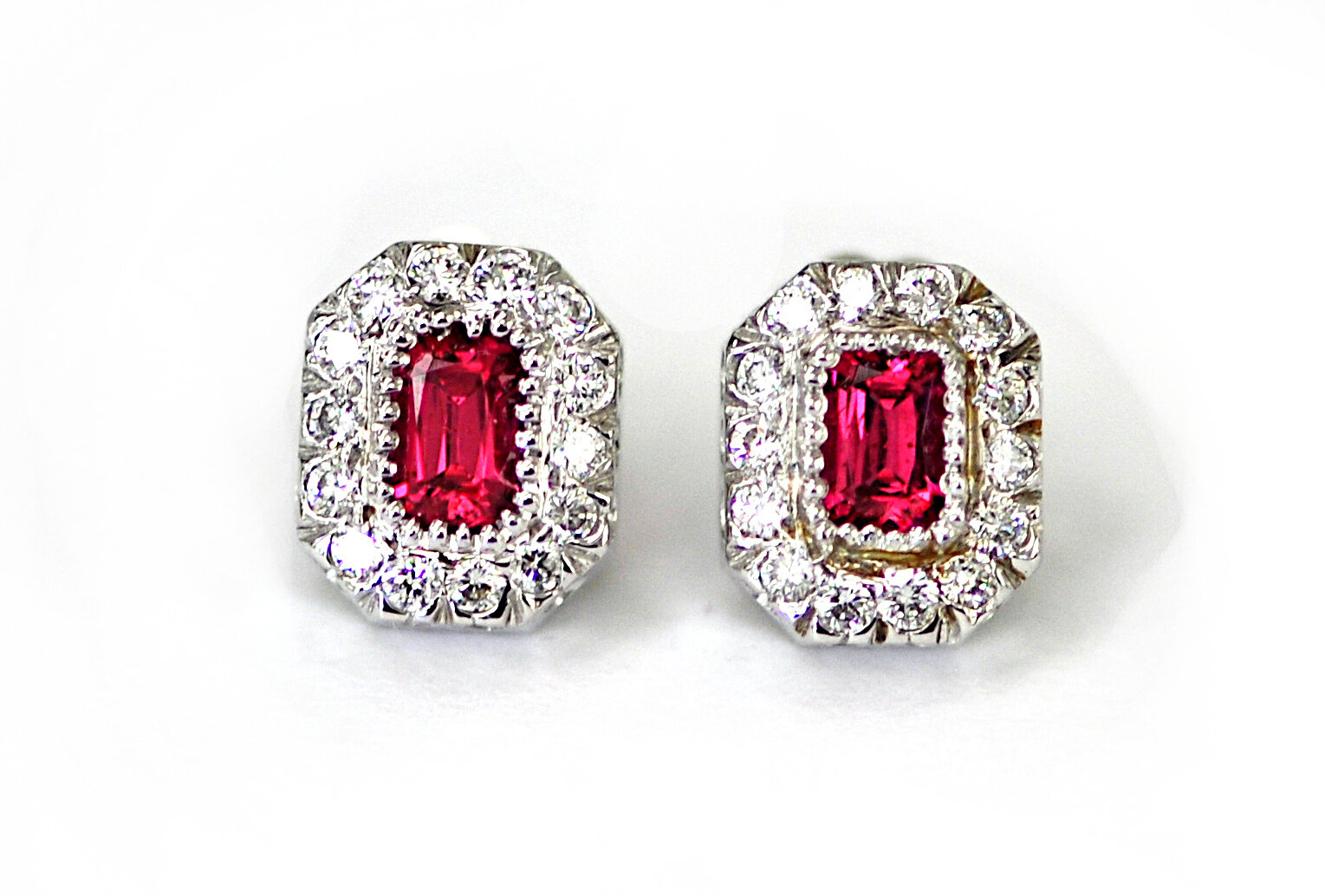0.71ct Red Spinel Earrings