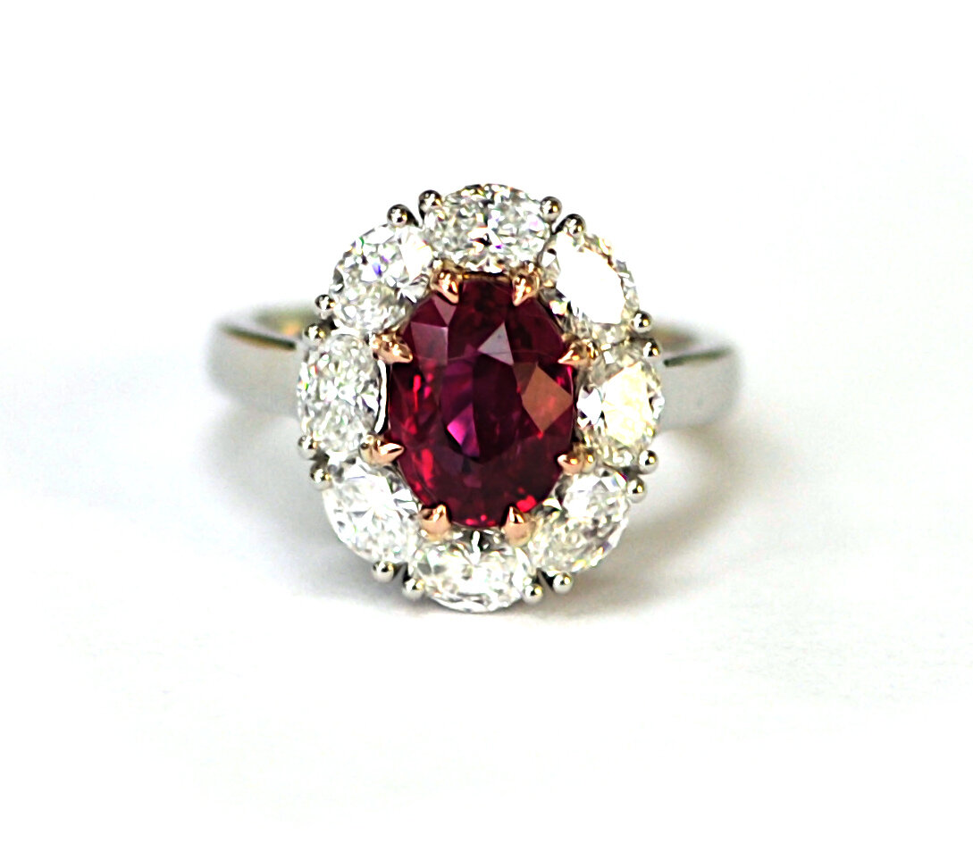 3.01ct Unheated Mozambique Ruby Ring