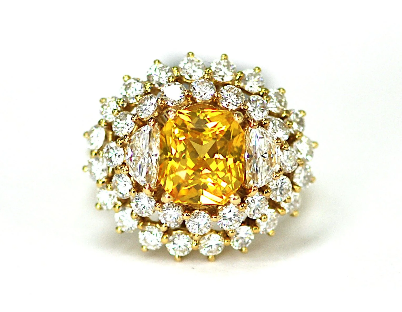 5ct Yellow Sapphire &amp; Diamond Ring