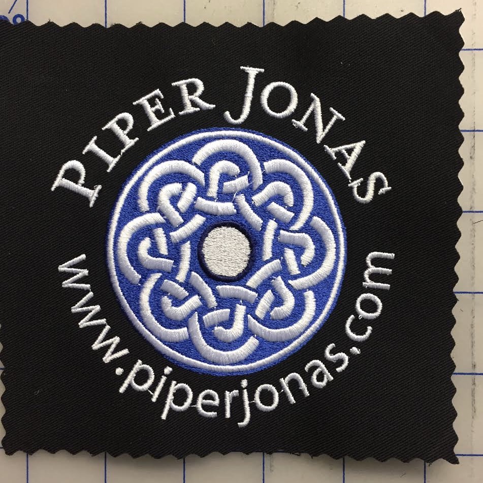 Embroidery example of custom logo