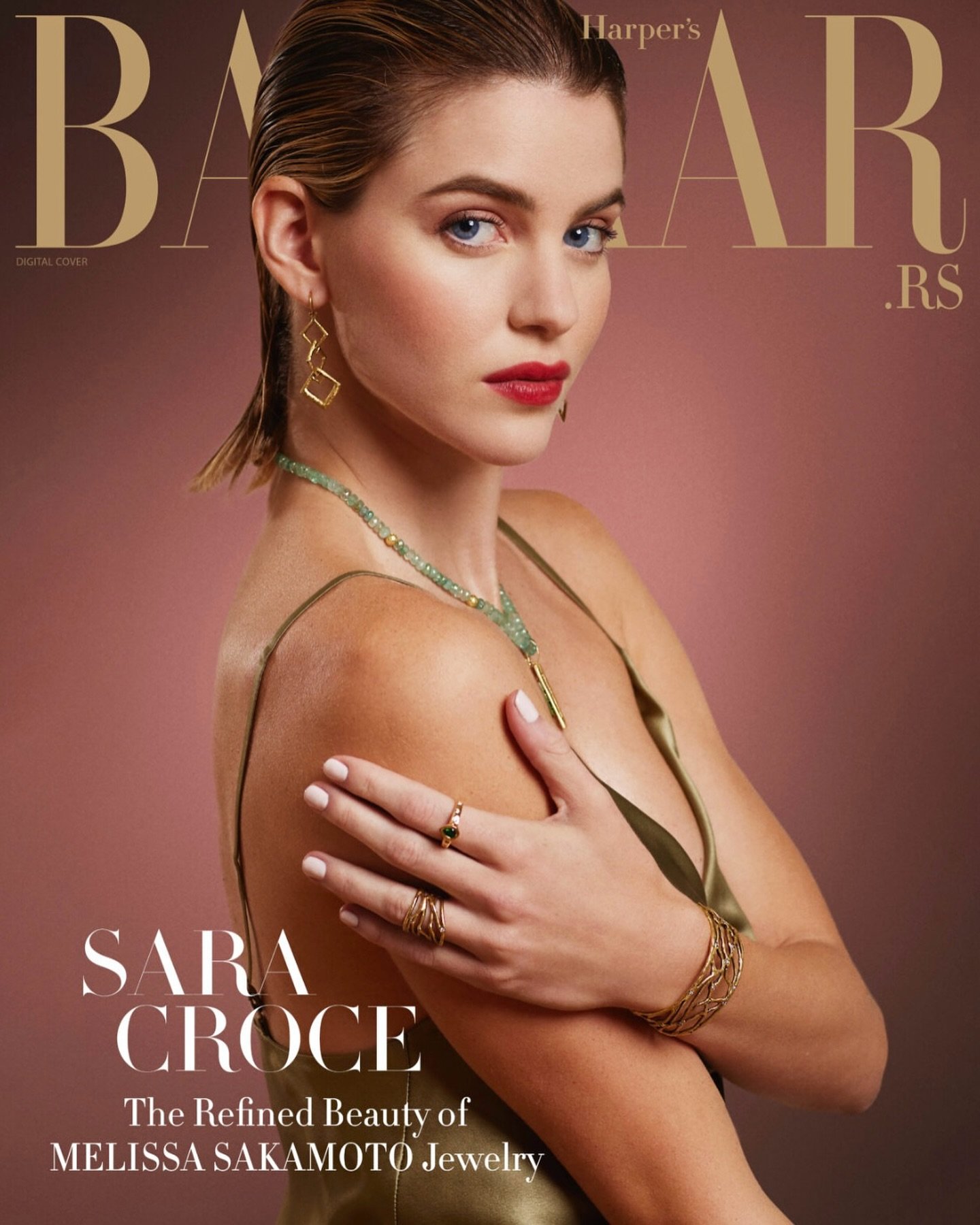 Sara Croce: The Refined Beauty of Melissa Sakamoto Jewelry the cover of @harpersbazaarserbia 

Makeup &amp; hair by me ❤️
Skin prep: 
@iliabeauty Face Milk
@imageskincare The Max Creme
@weleda Skin Food

Base:
@kevynaucoin Sensual Skin Enhancer 
@lau