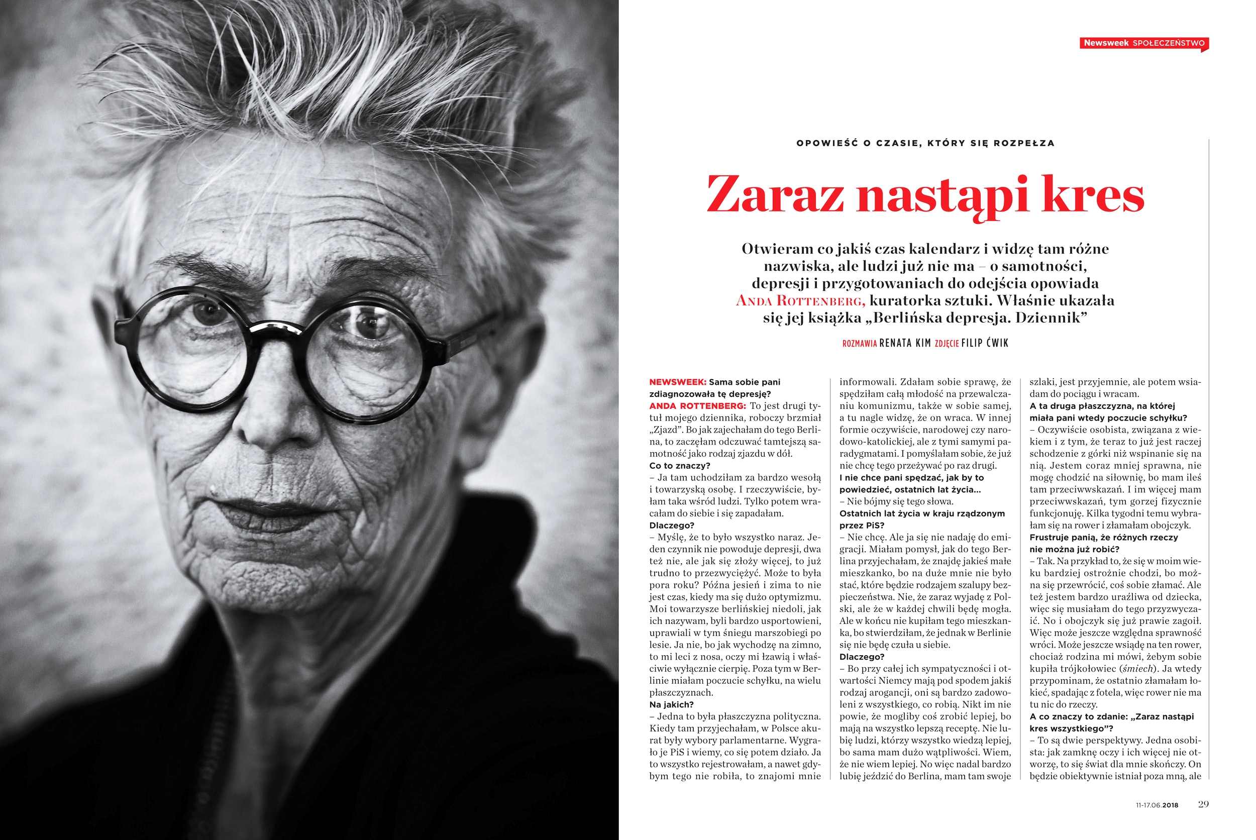 ANDA ROTTENBERG FOR NEWSWEEK POLSKA  NR 25/2018