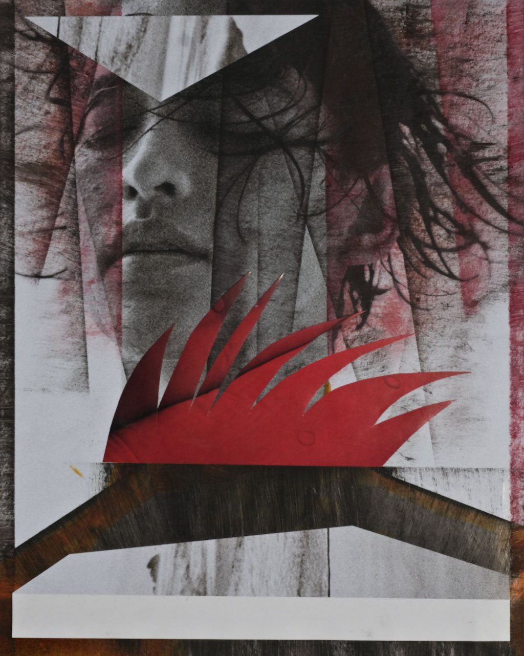 collage, paper, oil,  27,5  x 22,5 cm,  2022