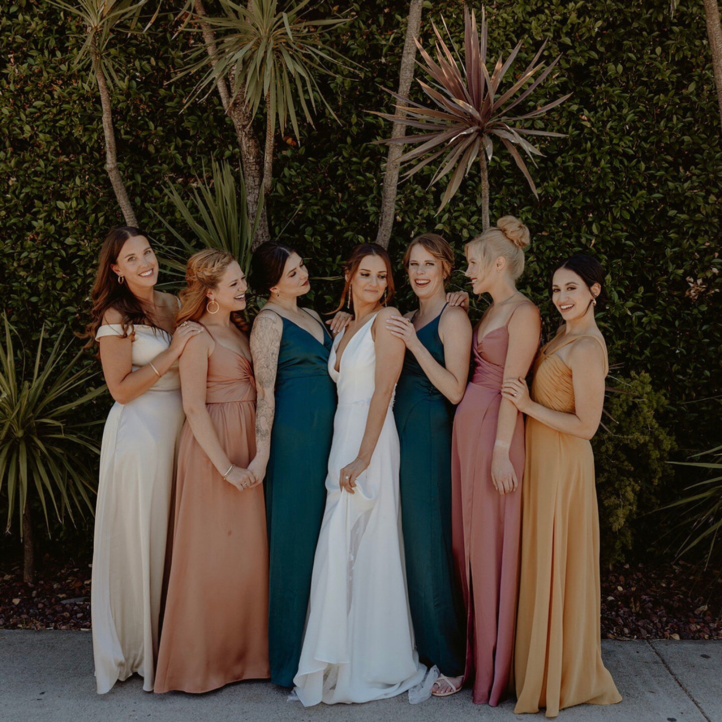 Scroll for some great first look pics with the bridesmaids 😆🥰😂

Planning &amp; Coordination: @TastefulTatters
Venue: @smogshoppe
Photo&amp;Video @staygoldencollective_
Tacos: @mytacoman
Sushi: @yooshicatering
Flowers: @mi_florita
Hair/Makeup: @gla
