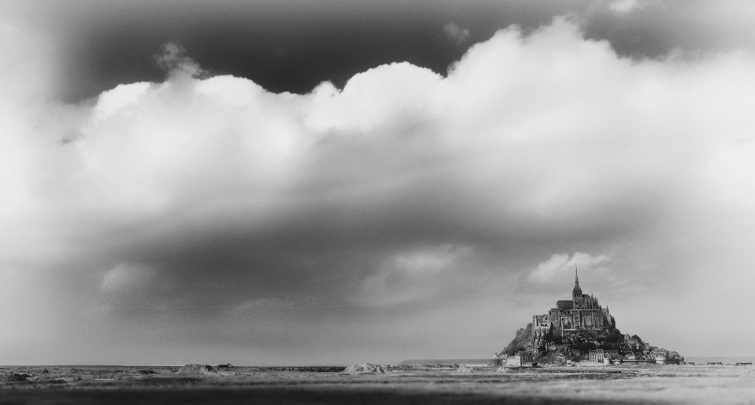 mont st michel fine art black and white photo